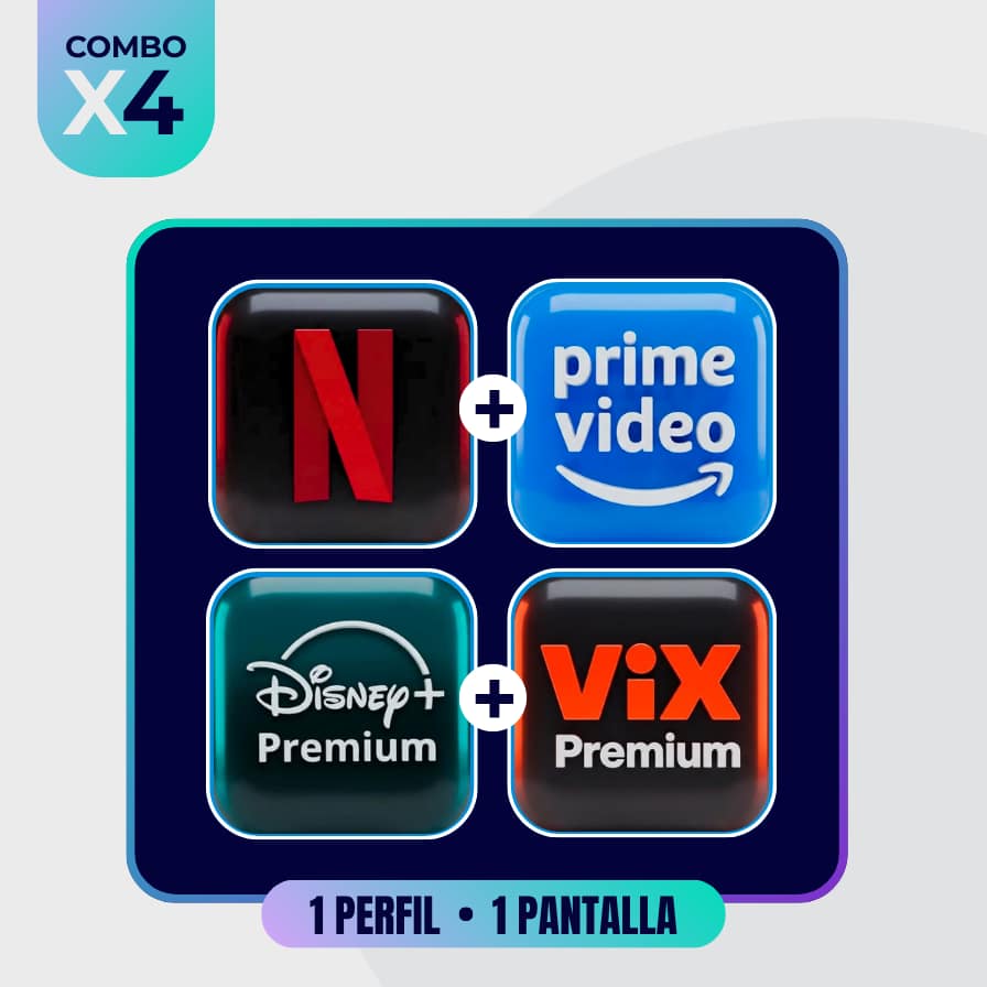 Netflix + Prime Video + Disney Premium + Vix