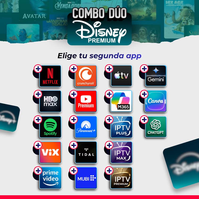 Combo Dúo Disney Premium (1 Perfil) | 1 Mes